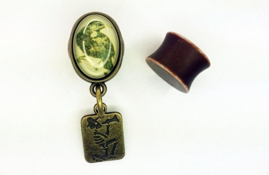 Preview: Anhänger Plugs 14mm Paar 1,4cm Tunnels Plug Tiere